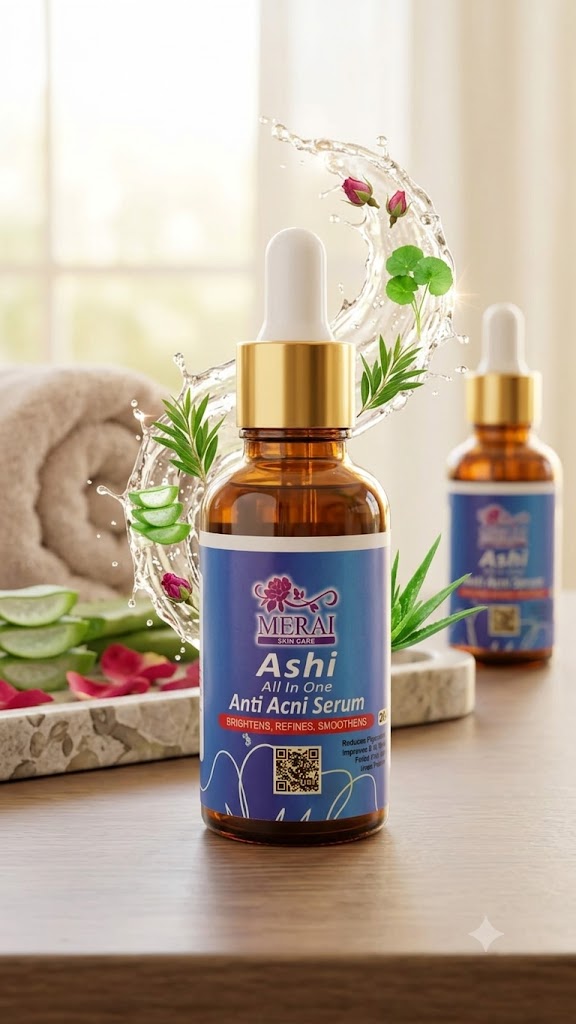 Merai Ashi All In One Anti Acne Serum with 2% Salicylic Acid, 5% Niacinamide, Zinc PCA, Tea Tree Extract