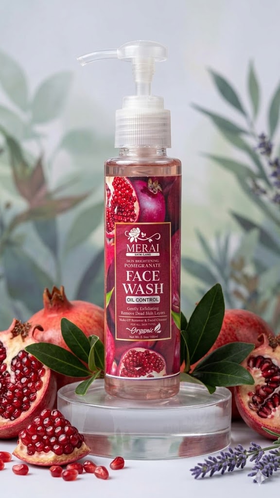Merai Skin Brightening Pomegranate Face Wash 100ml Oil Control Gentle Exfoliating Cleanser