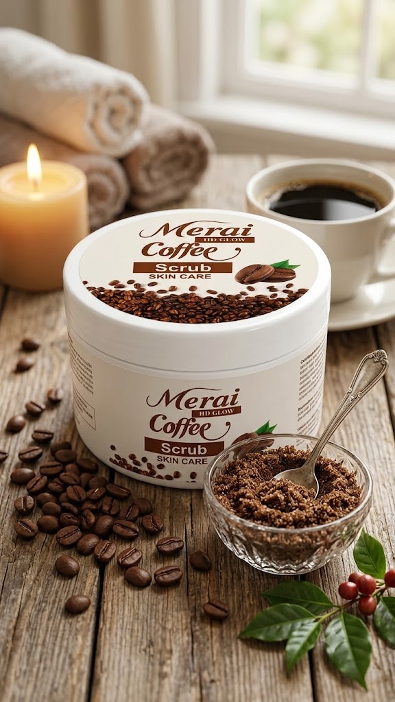 Merai Coffee Scrub Face and Body Exfoliating Coffee Scrub for Smooth and Refreshed Skin
